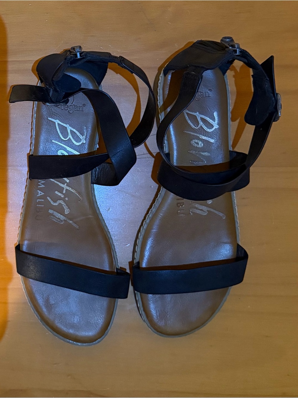 Blowfish Malibu Black Strappy Ankle-Strap Sandals